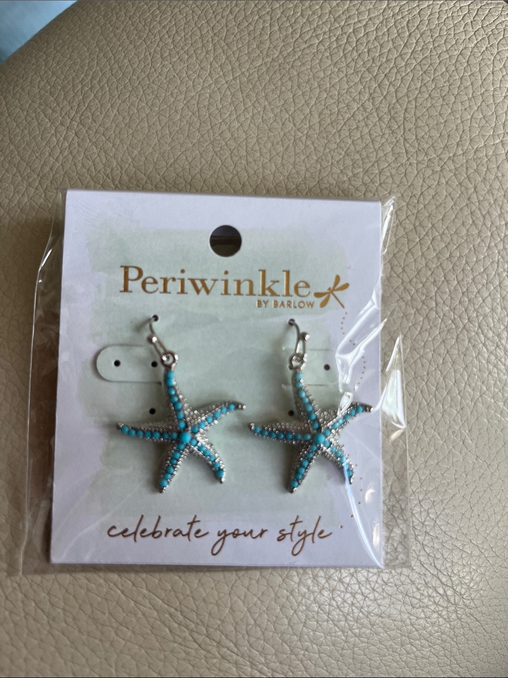 Periwinkle!  Turquoise Starfish Earrings. New!  So cute!